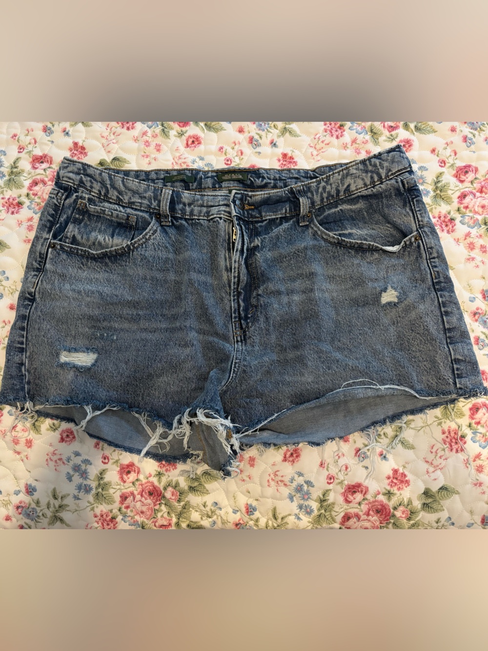 wild fable Distressed Light Blue Denim Cutoff Shorts